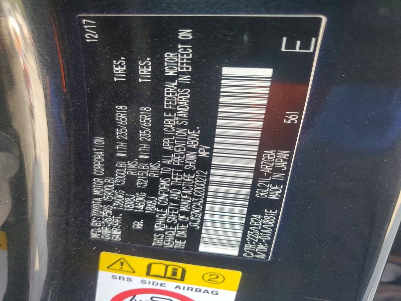 63558786 :رقم المزاد ، JTJGZKCA3J2000212 vin ، 2018 Lexus Rx مزاد بيع