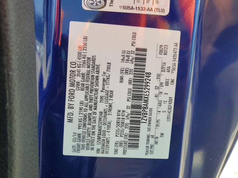 64862186 :رقم المزاد ، 1ZVBP8AMXE5299248 vin ، 2014 Ford Mustang مزاد بيع