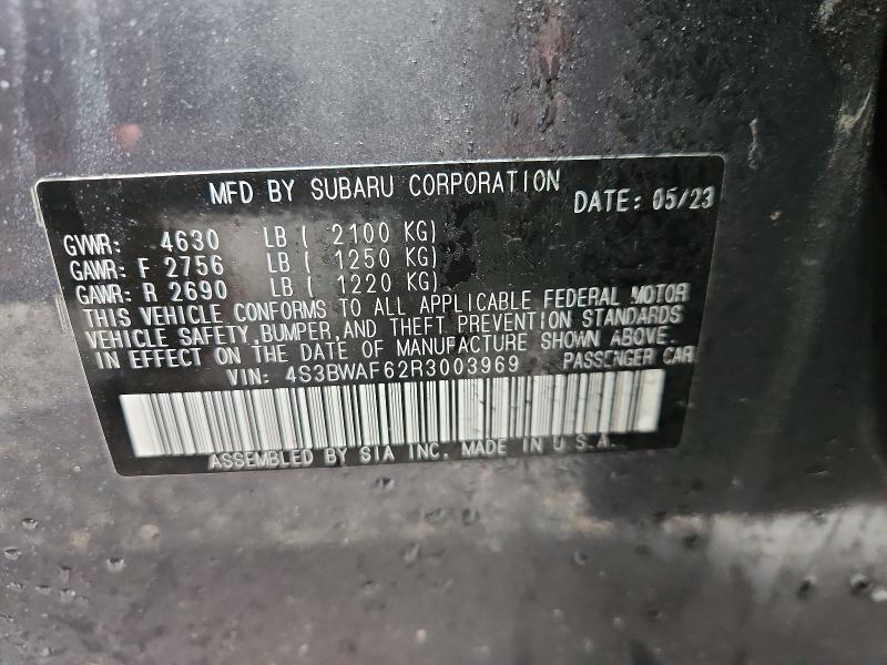 Продажа на аукционе авто 2024 Subaru Legacy, vin: 4S3BWAF62R3003969, номер лота: 66732726