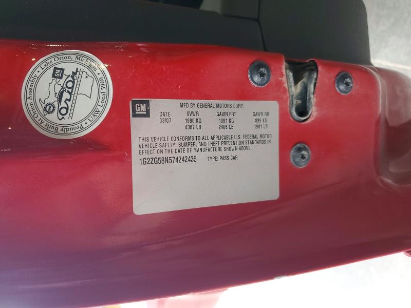 Auction sale of the 2007 Pontiac G6, vin: 1G2ZG58N574242435, lot number: 63671376