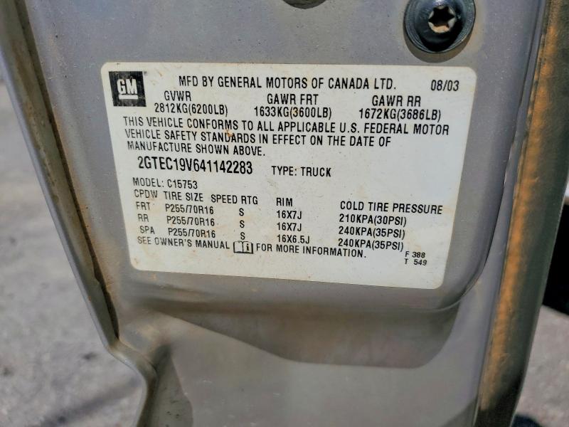 2004 Gmc New Sierra მანქანა იყიდება აუქციონზე, vin: 2GTEC19V641142283, აუქციონის ნომერი: 67270876