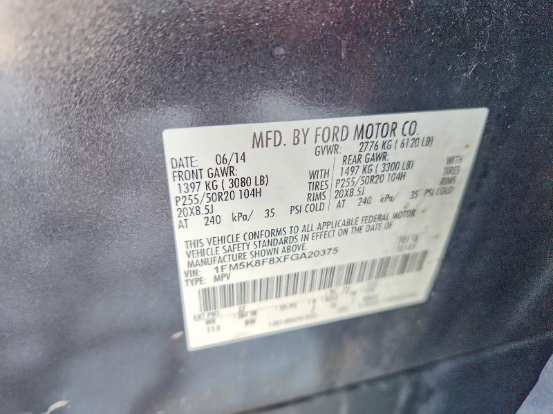 Aukcja sprzedaży 2015 Ford Explorer, vin: 1FM5K8F8XFGA20375, numer aukcji: 65272606