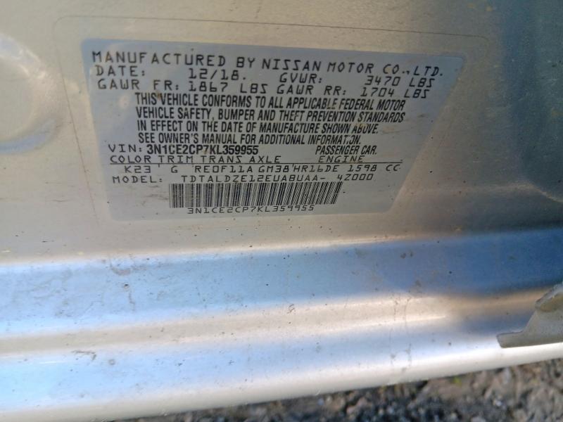 63608916 :رقم المزاد ، 3N1CE2CP7KL359955 vin ، 2019 Nissan Versa Note مزاد بيع