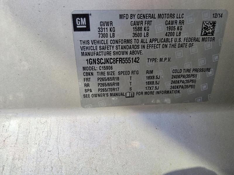 Aukcja sprzedaży 2015 Chevrolet Suburban, vin: 1GNSCJKC8FR555142, numer aukcji: 65029766