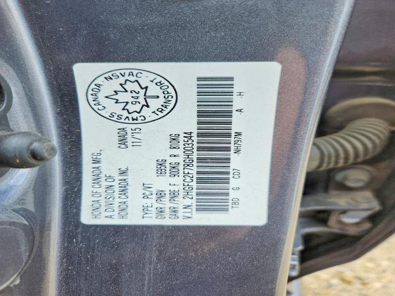 64108206 :رقم المزاد ، 2HGFC2F78GH003544 vin ، 2016 Honda Civic مزاد بيع