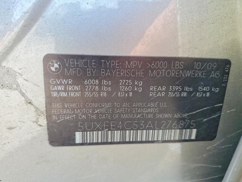 Aukcja sprzedaży 2010 Bmw X5, vin: 5UXFE4C53AL276875, numer aukcji: 64835276
