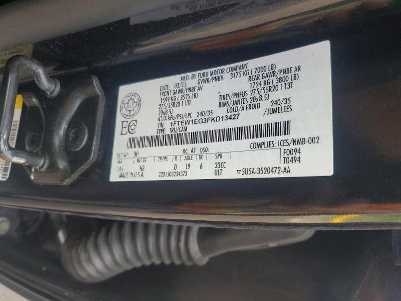 Продажа на аукционе авто 2015 Ford F150, vin: 1FTEW1EG3FKD13427, номер лота: 63928876