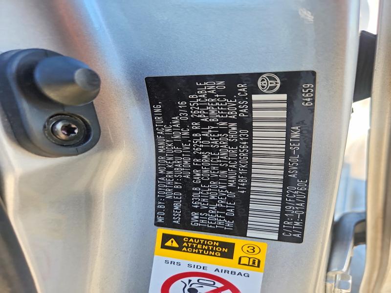 65807526 :رقم المزاد ، 4T4BF1FK0GR564130 vin ، 2016 Toyota Camry مزاد بيع