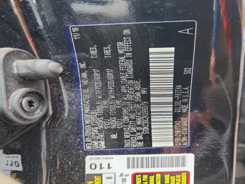 2019 Toyota Sienna მანქანა იყიდება აუქციონზე, vin: 5TDKZ3DC7KS990519, აუქციონის ნომერი: 63164976