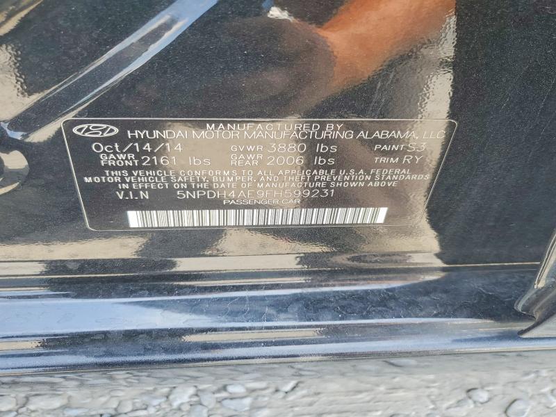 Продаж на аукціоні авто 2015 Hyundai Elantra, vin: 5NPDH4AE9FH599231, номер лоту: 66578416