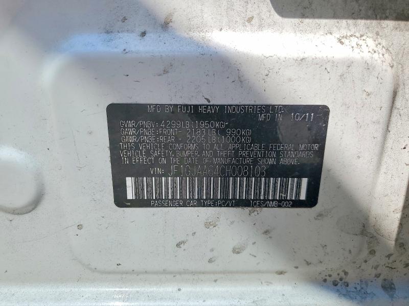 64031856 :رقم المزاد ، JF1GJAA64CH008103 vin ، 2012 Subaru Impreza مزاد بيع