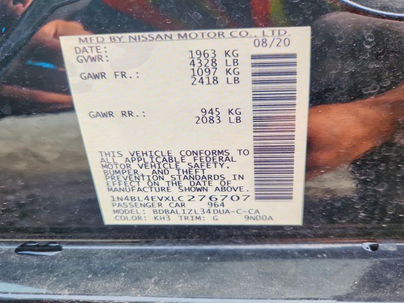 Aukcja sprzedaży 2020 Nissan Altima, vin: 1N4BL4EVXLC276707, numer aukcji: 67015076