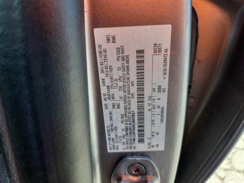 Продажа на аукционе авто 2022 Ford Escape, vin: 1FMCU9F60NUB65821, номер лота: 66797736