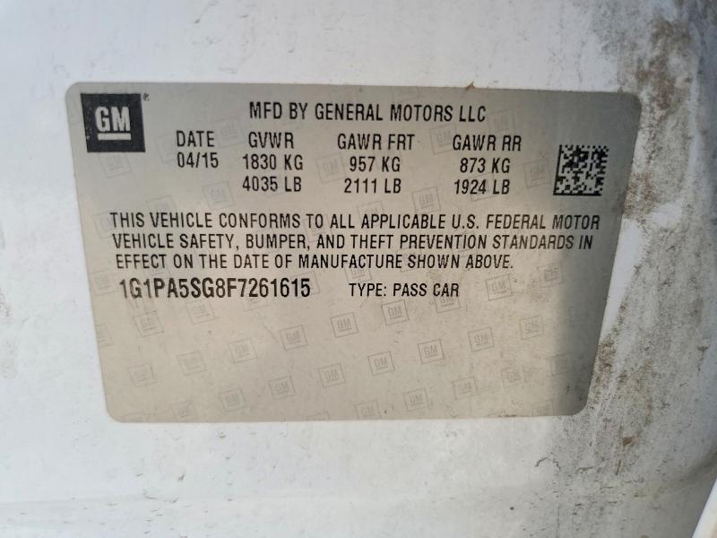 Продаж на аукціоні авто 2015 Chevrolet Cruze, vin: 1G1PA5SG8F7261615, номер лоту: 64130536