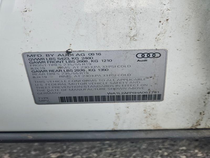 Продажа на аукционе авто 2017 Audi Q5, vin: WA1L2AFP6HA061791, номер лота: 64299876