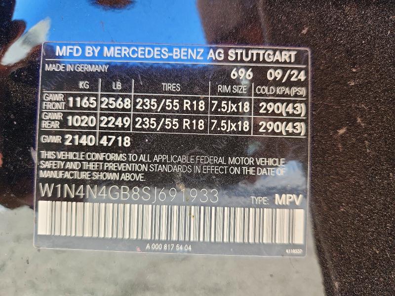 Auction sale of the 2025 Mercedes-benz Gla, vin: W1N4N4GB8SJ691933, lot number: 66309796
