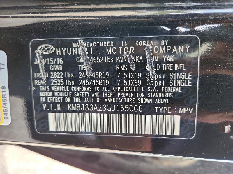 2016 Hyundai Tucson მანქანა იყიდება აუქციონზე, vin: KM8J33A23GU165066, აუქციონის ნომერი: 66815286