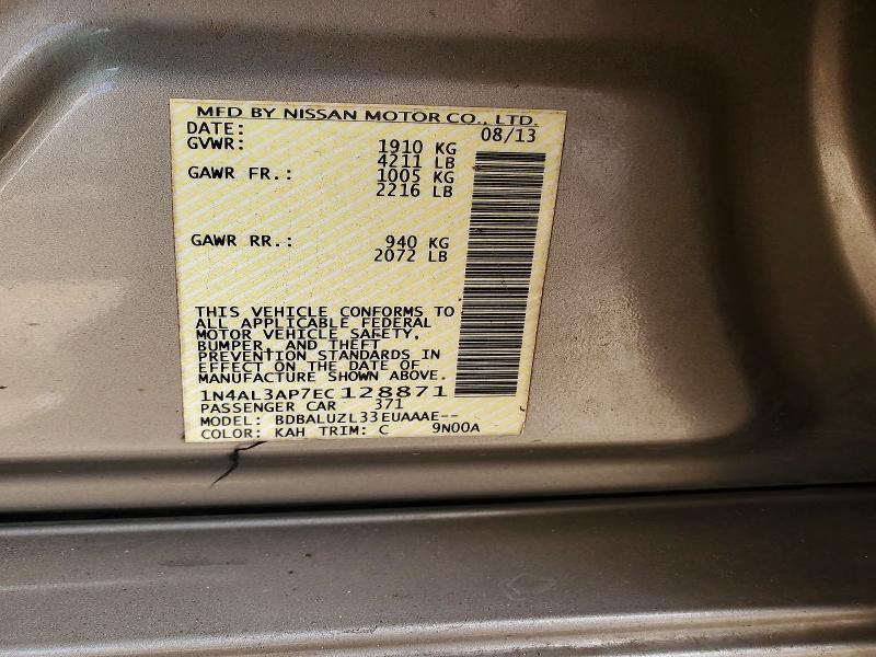Aukcja sprzedaży 2014 Nissan Altima, vin: 1N4AL3AP7EC128871, numer aukcji: 63881066