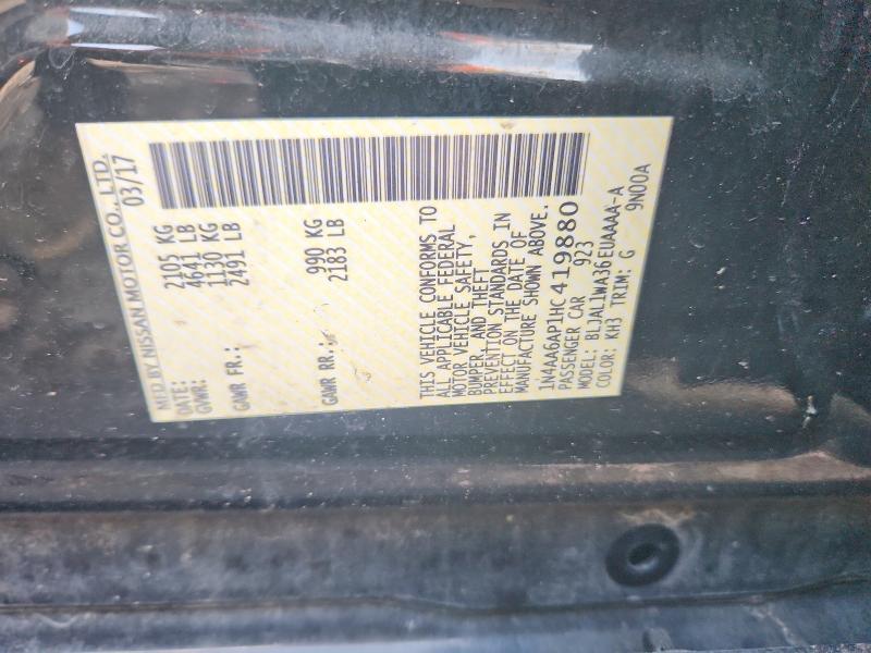 Продаж на аукціоні авто 2017 Nissan Maxima, vin: 1N4AA6AP1HC419880, номер лоту: 64945826