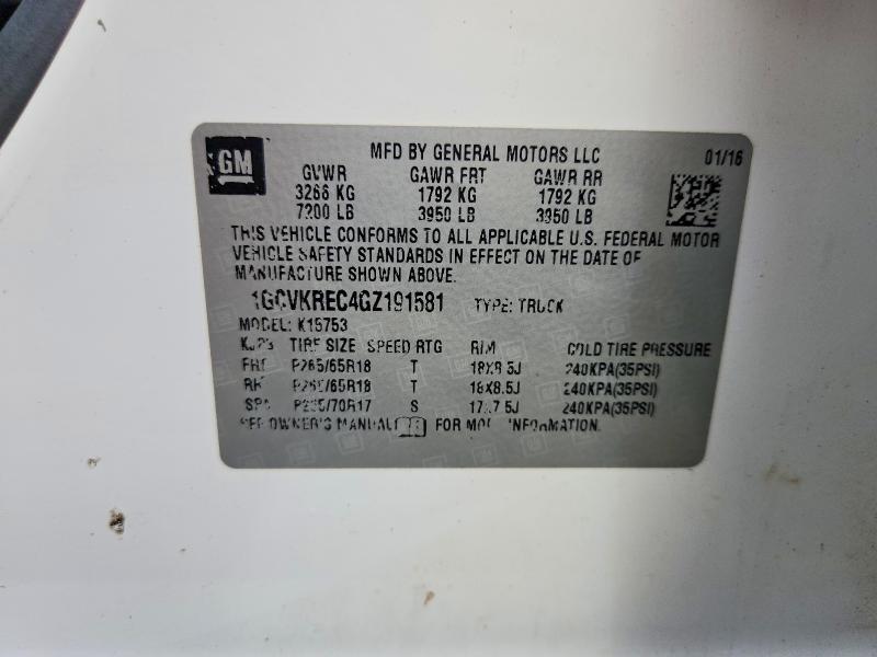 2016 Chevrolet Silverado მანქანა იყიდება აუქციონზე, vin: 1GCVKREC4GZ191581, აუქციონის ნომერი: 64737796