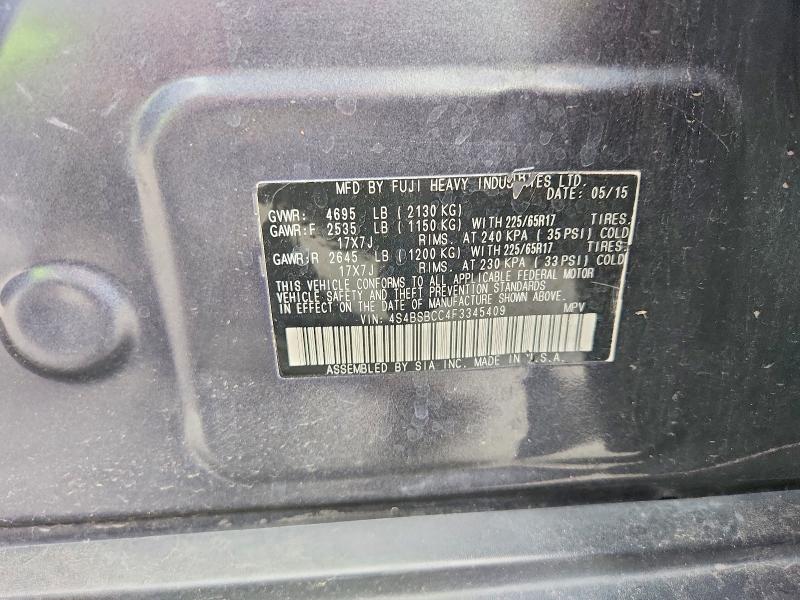 Продаж на аукціоні авто 2015 Subaru Outback, vin: 4S4BSBCC4F3345409, номер лоту: 66091866