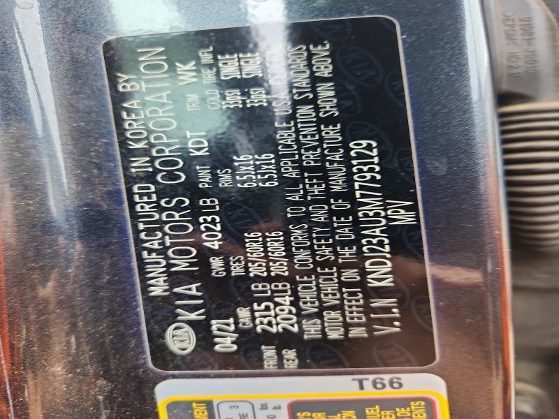 66912916 :رقم المزاد ، KNDJ23AU3M7793129 vin ، 2021 Kia Soul مزاد بيع