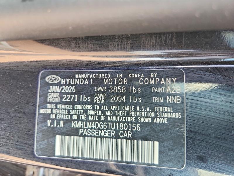 2026 Hyundai Elantra მანქანა იყიდება აუქციონზე, vin: KMHLM4DG6TU180156, აუქციონის ნომერი: 64313246