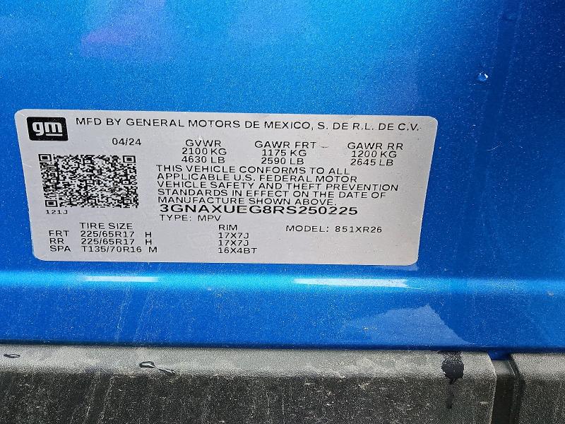 66698826 :رقم المزاد ، 3GNAXUEG8RS250225 vin ، 2024 Chevrolet Equinox مزاد بيع