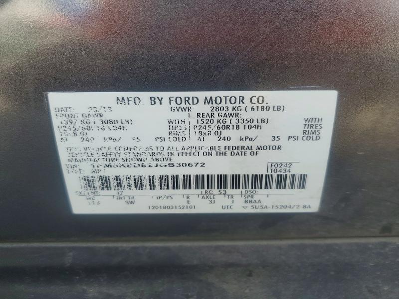 Продаж на аукціоні авто 2018 Ford Explorer, vin: 1FM5K8D82JGB30672, номер лоту: 66126846