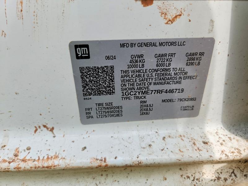 65509946 :رقم المزاد ، 1GC2YME77RF446719 vin ، 2024 Chevrolet Silverado مزاد بيع