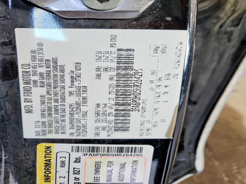 63617146 :رقم المزاد ، 3FA6P0HD5HR264295 vin ، 2017 Ford Fusion مزاد بيع