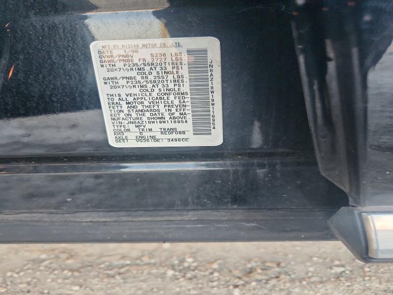 66432106 :رقم المزاد ، JN8AZ18W19W118954 vin ، 2009 Nissan Murano مزاد بيع