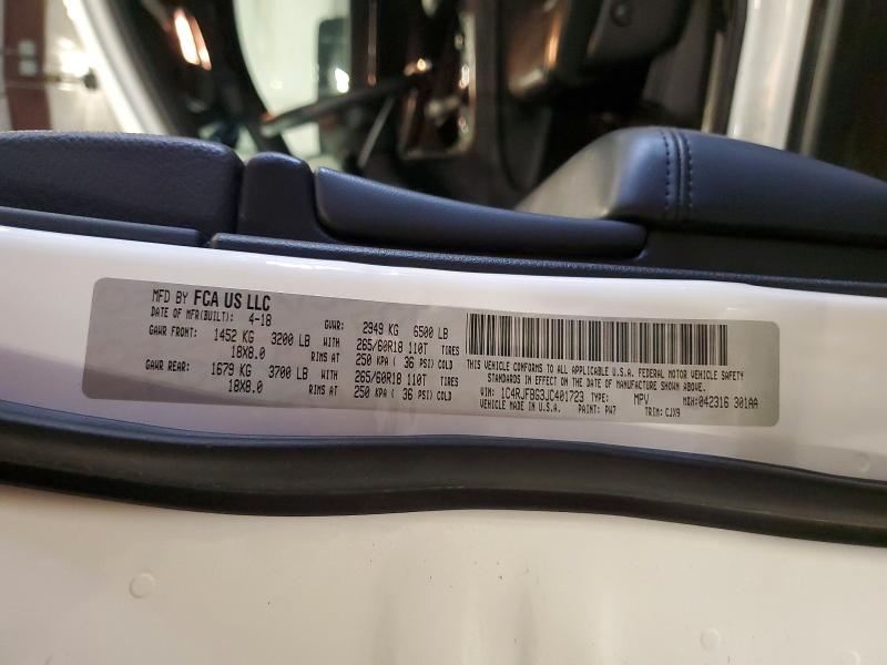 2018 Jeep Grand Cherokee მანქანა იყიდება აუქციონზე, vin: 1C4RJFBG3JC401723, აუქციონის ნომერი: 62844066