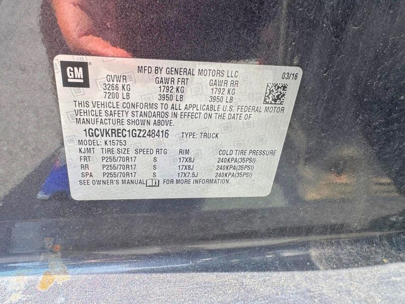 Aukcja sprzedaży 2016 Chevrolet Silverado, vin: 1GCVKREC1GZ248416, numer aukcji: 65149296