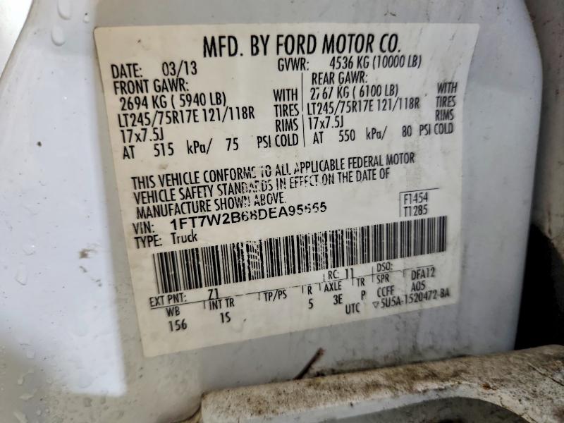 Aukcja sprzedaży 2013 Ford F250, vin: 1FT7W2B68DEA95555, numer aukcji: 63758586