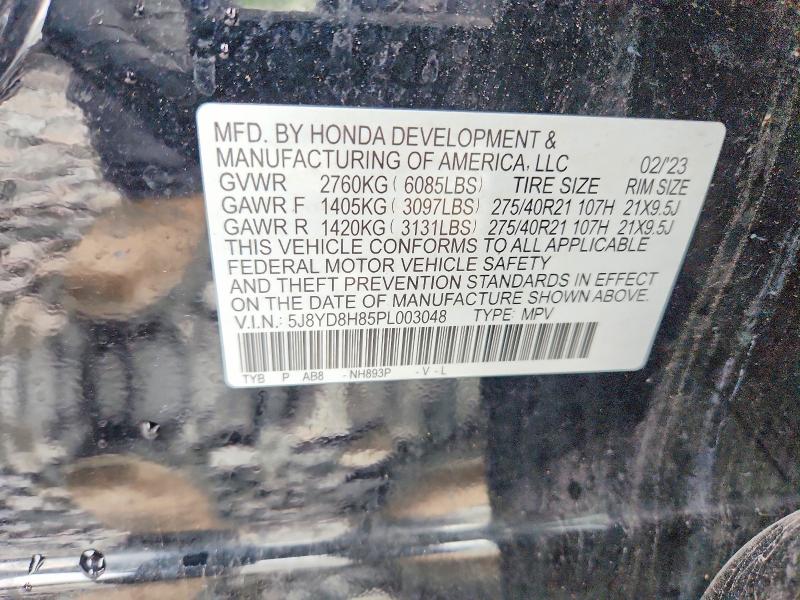 63677736 :رقم المزاد ، 5J8YD8H85PL003048 vin ، 2023 Acura Mdx مزاد بيع