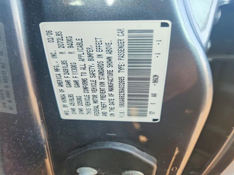 2006 Acura 3.2tl მანქანა იყიდება აუქციონზე, vin: 19UUA66236A032665, აუქციონის ნომერი: 63401996