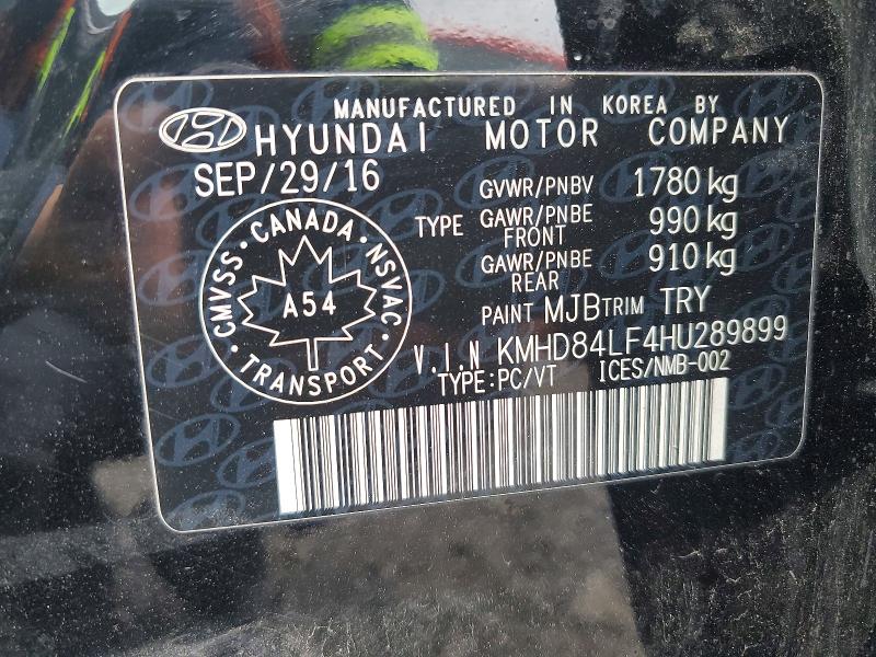 Aukcja sprzedaży 2017 Hyundai Elantra, vin: KMHD84LF4HU289899, numer aukcji: 64260286