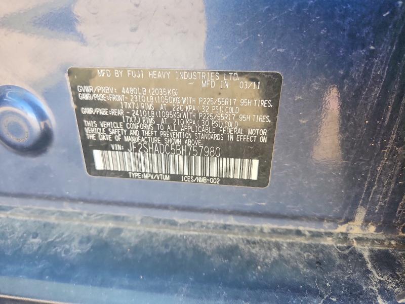 Продажа на аукционе авто 2011 Subaru Forester, vin: JF2SHADC5BH757980, номер лота: 66751786