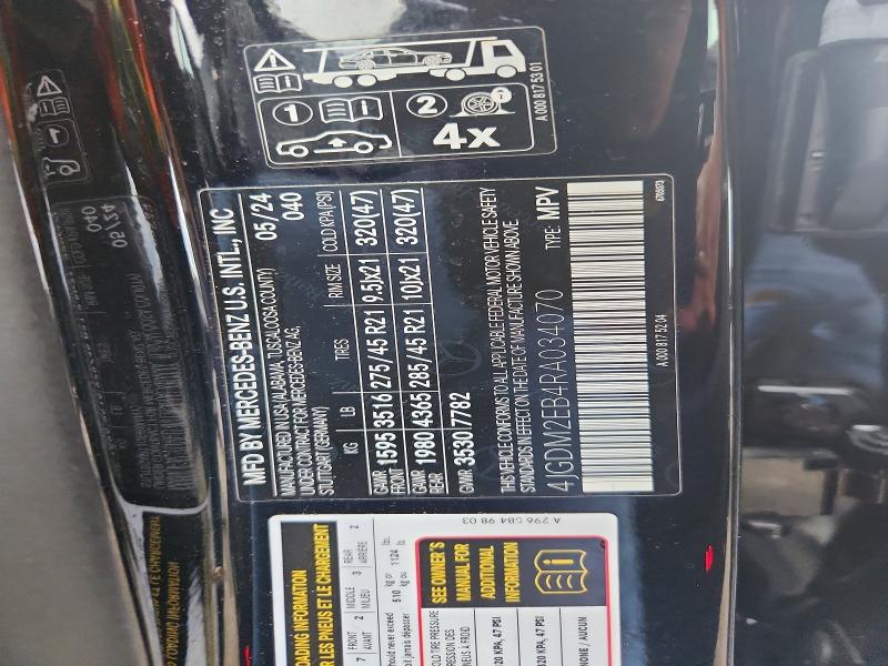 2024 Mercedes-benz Eqs Suv მანქანა იყიდება აუქციონზე, vin: 4JGDM2EB4RA034070, აუქციონის ნომერი: 63574166