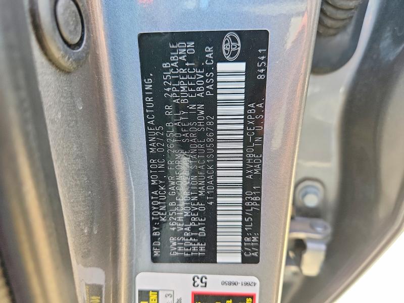 63509626 :رقم المزاد ، 4T1DAACK1SU586782 vin ، 2025 Toyota Camry مزاد بيع