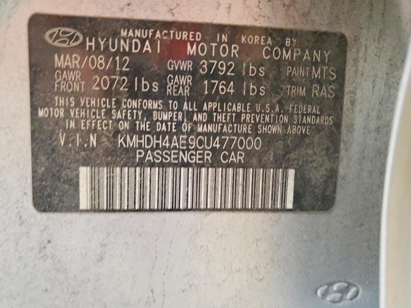 Aukcja sprzedaży 2012 Hyundai Elantra, vin: KMHDH4AE9CU477000, numer aukcji: 66164156