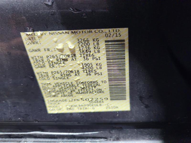 Продажа на аукционе авто 2015 Nissan Titan, vin: 1N6AA0EJ2FN502259, номер лота: 63910086