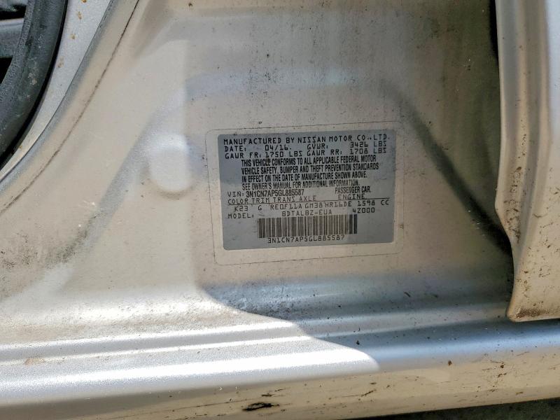 Продаж на аукціоні авто 2016 Nissan Versa, vin: 3N1CN7AP5GL885587, номер лоту: 63400976