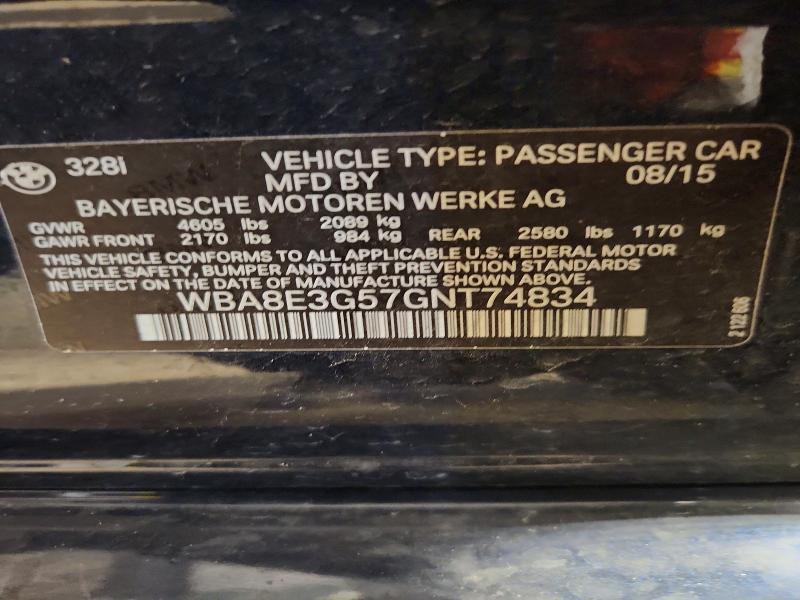 Aukcja sprzedaży 2016 Bmw 328, vin: WBA8E3G57GNT74834, numer aukcji: 63509156