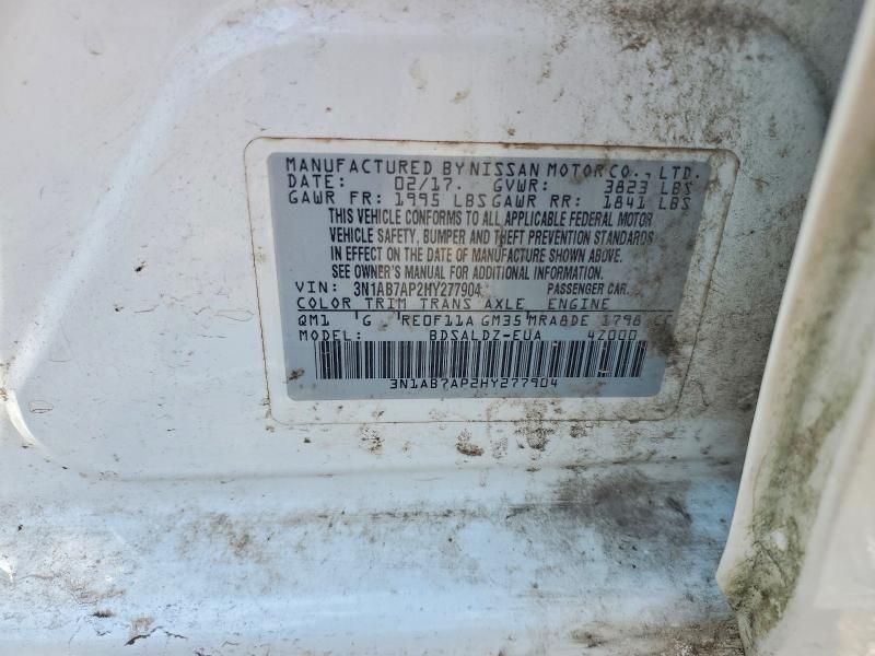 66372676 :رقم المزاد ، 3N1AB7AP2HY277904 vin ، 2017 Nissan Sentra مزاد بيع