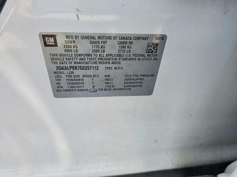 Продажа на аукционе авто 2016 Gmc Terrain, vin: 2GKALPEK7G6297112, номер лота: 66352436