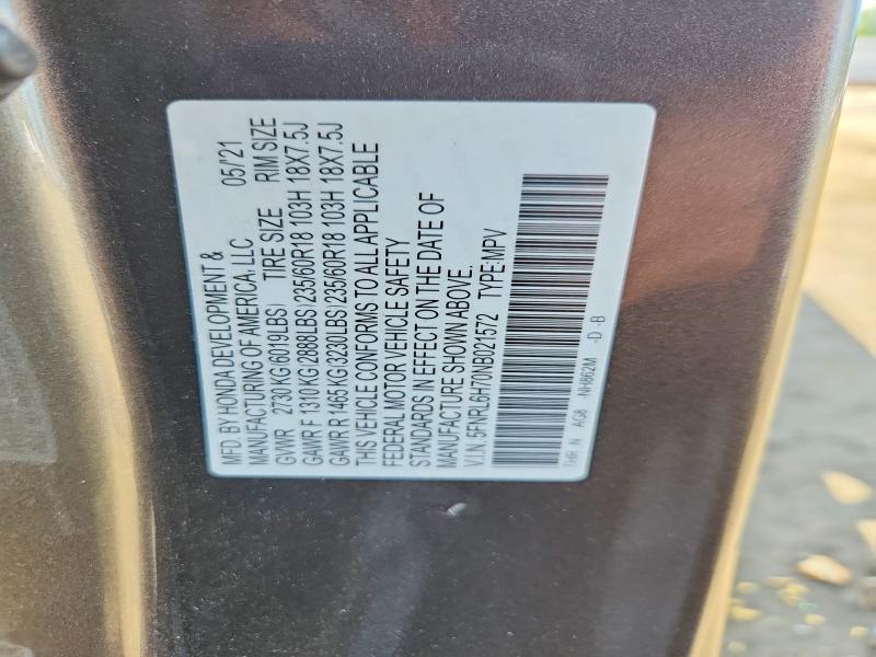 62666956 :رقم المزاد ، 5FNRL6H70NB021572 vin ، 2022 Honda Odyssey مزاد بيع