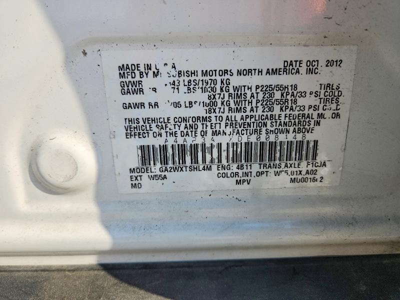 Aukcja sprzedaży 2013 Mitsubishi Outlander Sport, vin: 4A4AP3AUXDE008448, numer aukcji: 66864196