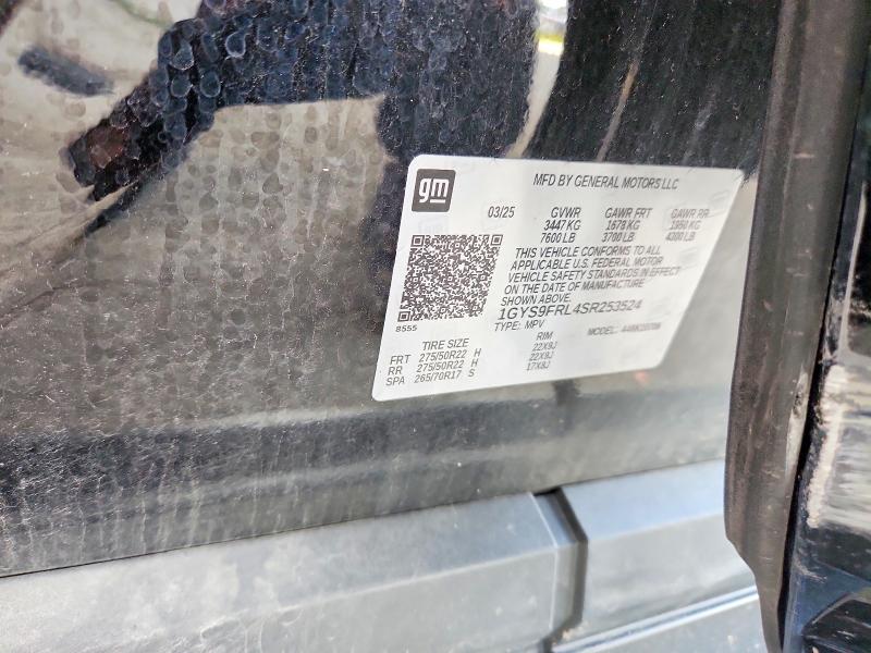 2025 Cadillac Escalade მანქანა იყიდება აუქციონზე, vin: 1GYS9FRL4SR253524, აუქციონის ნომერი: 65432726